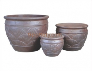 black clay pots